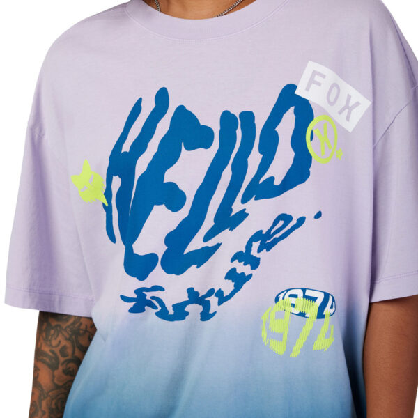 T-shirt FOX LADY HELLO FUTURE OVERSIZED LILAC - obrazek 5