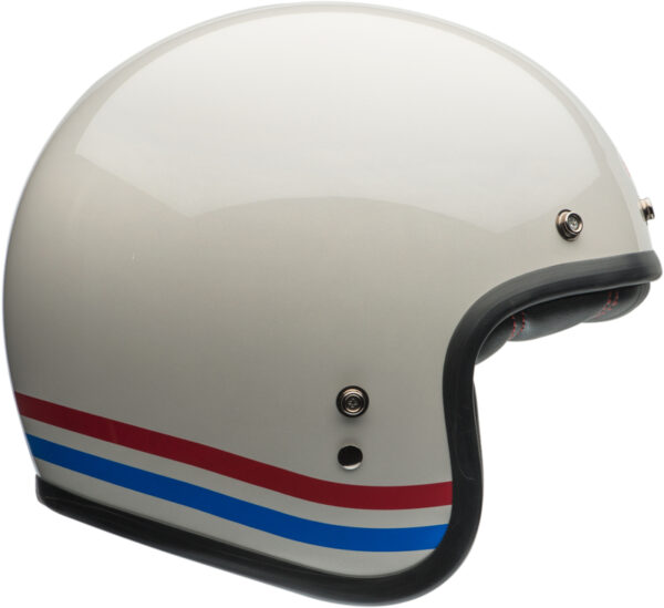 Kask BELL CUSTOM 500 ECE6 STRIPES PEARL WHITE RED BLUE