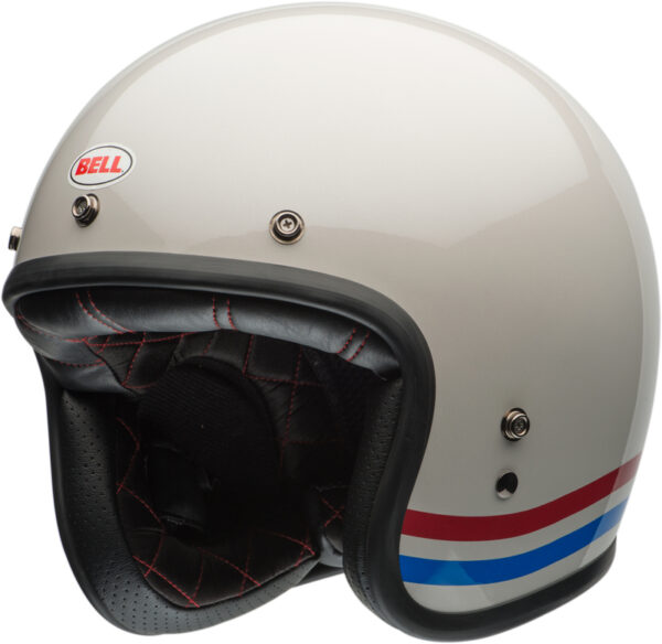 Kask BELL CUSTOM 500 ECE6 STRIPES PEARL WHITE RED BLUE - obrazek 3