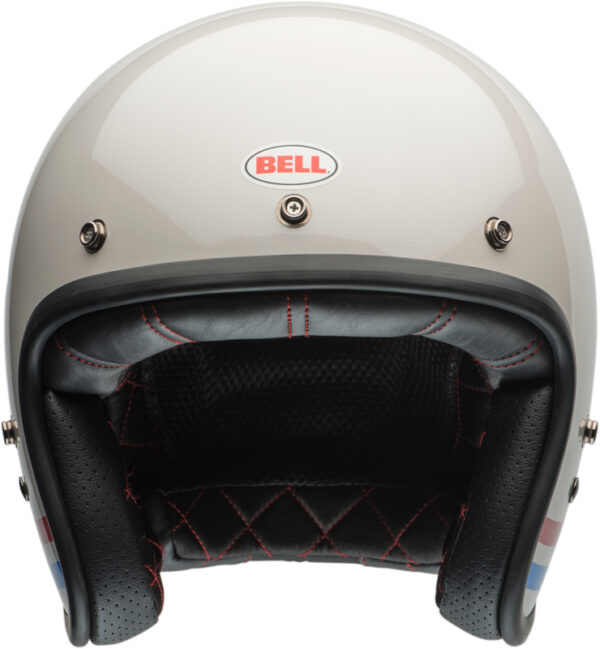 Kask BELL CUSTOM 500 ECE6 STRIPES PEARL WHITE RED BLUE - obrazek 5