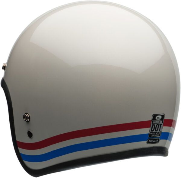 Kask BELL CUSTOM 500 ECE6 STRIPES PEARL WHITE RED BLUE - obrazek 4