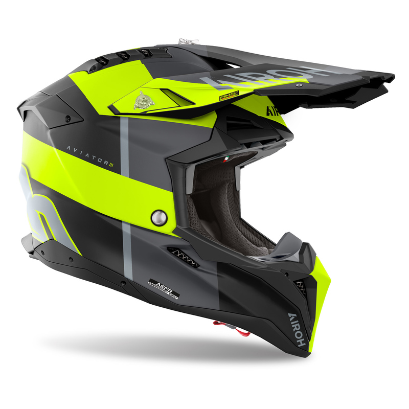 Kask AIROH AVIATOR 3 MONARCH YELLOW MATT - obrazek 2