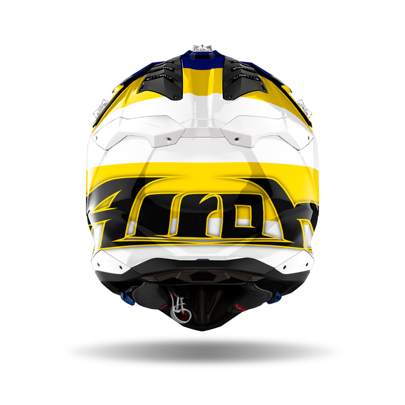 Kask AIROH AVIATOR 3 MONARCH BLUE YELLOW GLOSS - obrazek 3
