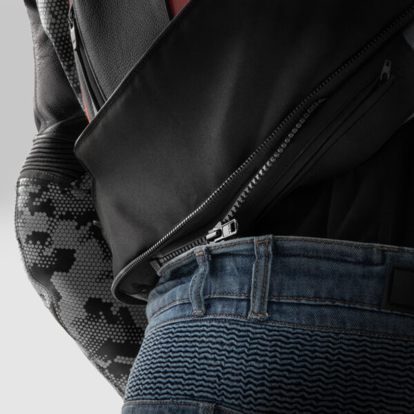 Kurtka skórzana REBELHORN VELOCE CAMO BLACK/GREY/FLUO RED - obrazek 12