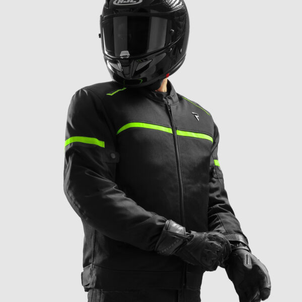 Kurtka tekstylna REBELHORN ECHO BLACK/FLUO YELLOW - obrazek 4
