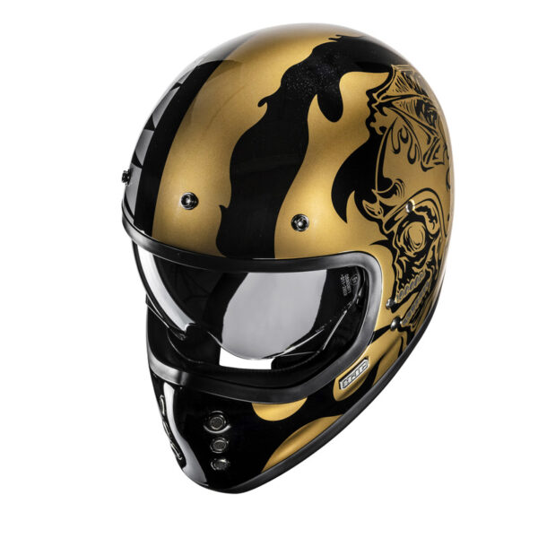 Kask HJC V60 FLAME BLACK/GOLD - obrazek 4
