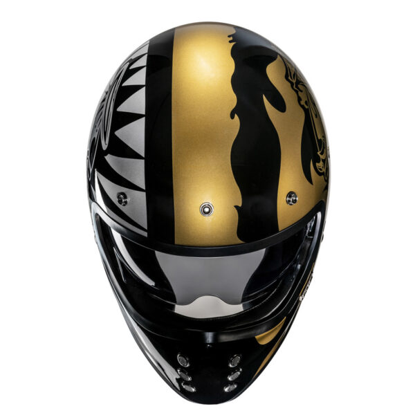 Kask HJC V60 FLAME BLACK/GOLD - obrazek 7