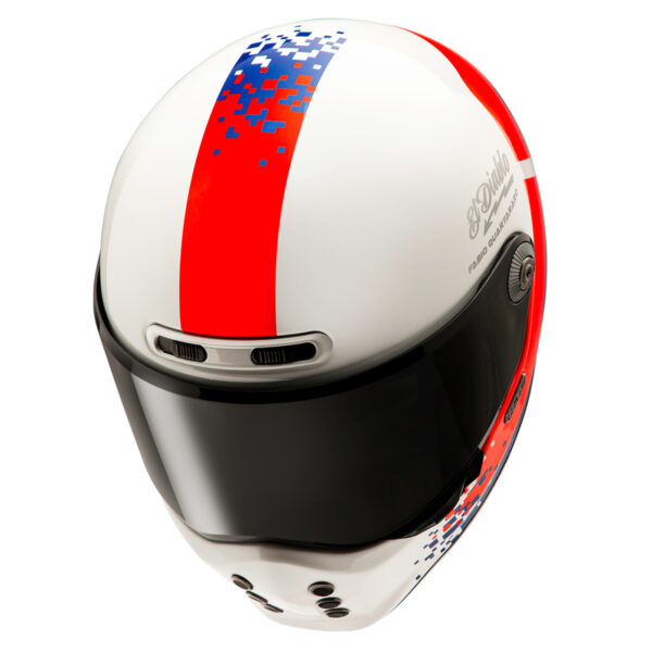 Kask HJC V10 FQ20 RETRO WHITE/RD/BLUE - obrazek 2