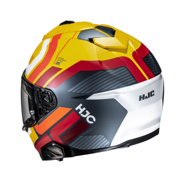 Kask HJC I71 VIZ YELLOW/RED - obrazek 3