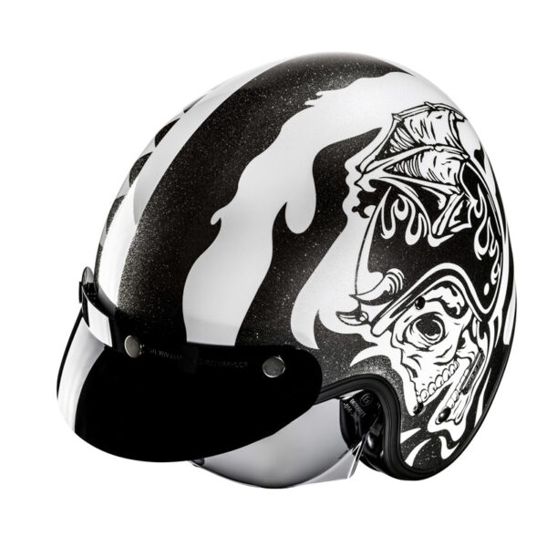 Kask HJC V31 FLAME WHITE/BLACK - obrazek 3