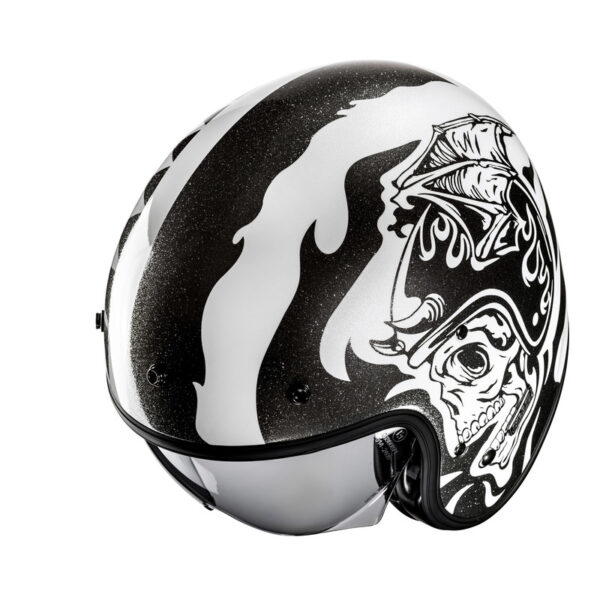 Kask HJC V31 FLAME WHITE/BLACK - obrazek 4